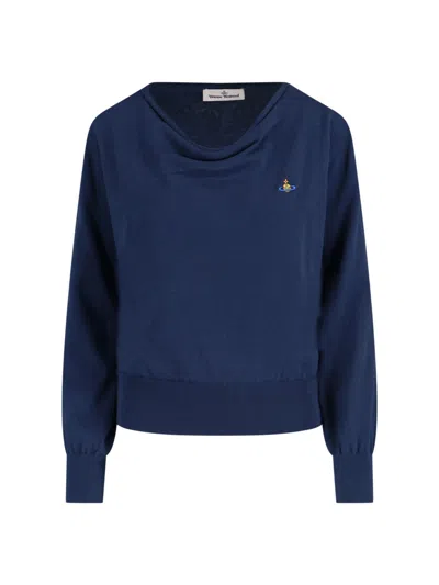 Vivienne Westwood Orb Cotton And Cashmere Sweater In Blue