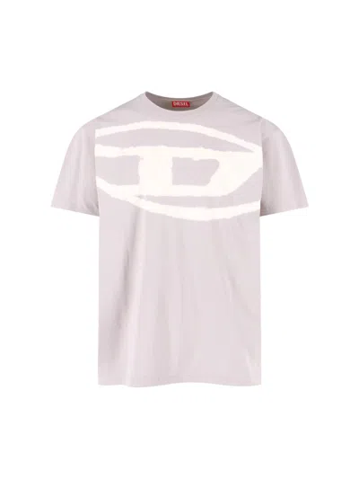 Diesel T-shirt With Bleached Oval D Logo