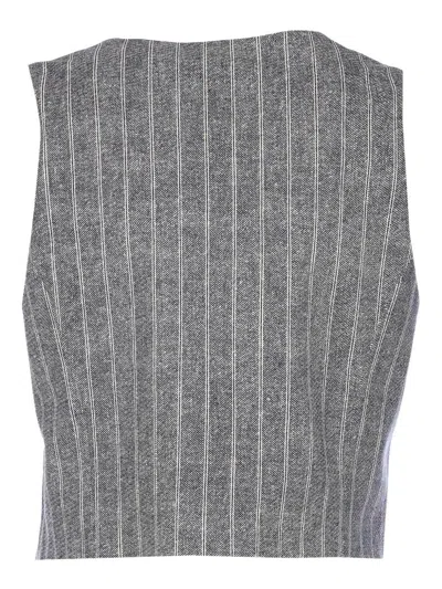 Circolo 1901 Pinstriped Waistcoat In Black