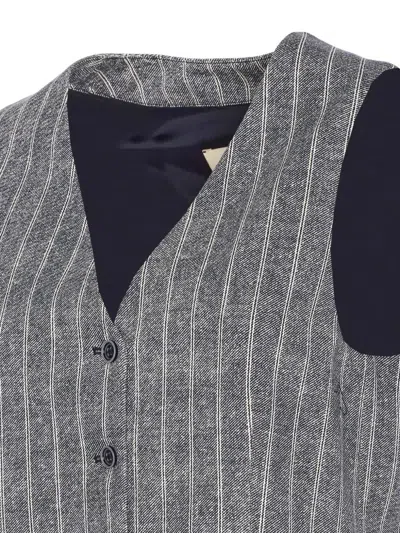 Circolo 1901 Pinstriped Waistcoat In Black