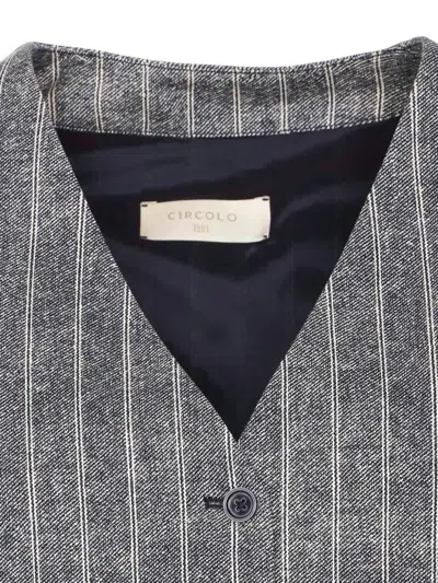 Circolo 1901 Pinstriped Waistcoat In Black