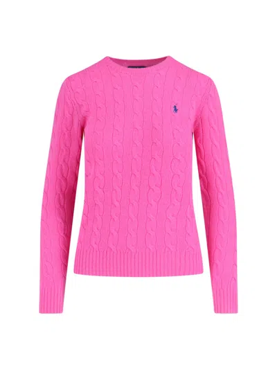 Polo Ralph Lauren Cable Knit Sweater With Round Neckline And Long Sleeves