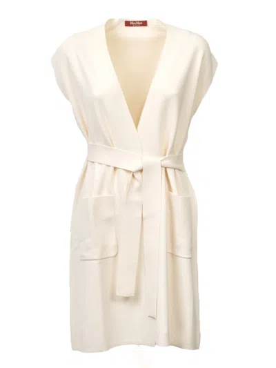 Max Mara Abete Long Vest In White