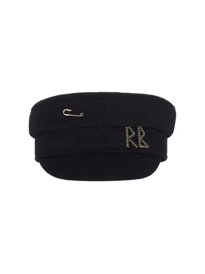 Ruslan Baginskiy Wool Hat With 'baker Boy' Brooch