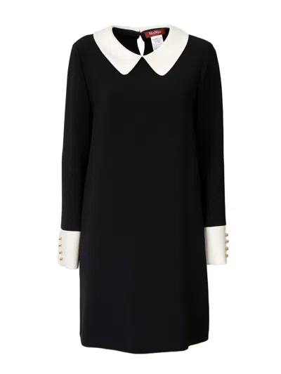 Max Mara Tailored Black Dress With White Collar