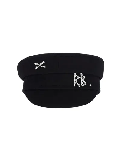 Ruslan Baginskiy Wool Hat With Rhinestones 'baker Boy'