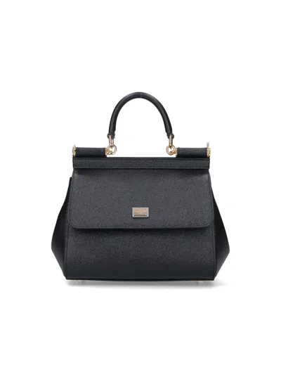 Dolce & Gabbana Medium Sicily Top Handle Bag In Dauphine Leather