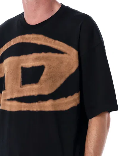 Diesel Crew Neck Graphic Print Short Sleeves T-shirt In Black