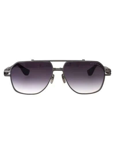 Dita Eyewear Black Iron - Black Palladium W/ Dark Grey To Clear Gradient Metal Sunglasses In Neutral
