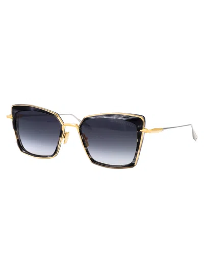 Dita Eyewear Black Haze - Yellow Gold W/ Dark Grey To Clear Gradient Acetate+metal Sunglasses In Black