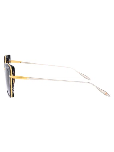 Dita Eyewear Black Haze - Yellow Gold W/ Dark Grey To Clear Gradient Acetate+metal Sunglasses In Black