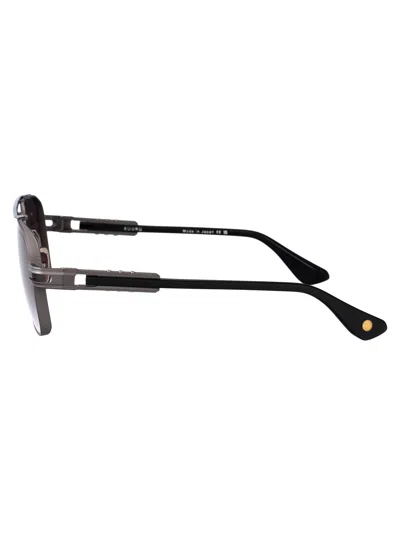 Dita Eyewear Black Iron - Black Palladium W/ Dark Grey To Clear Gradient Metal Sunglasses In Neutral