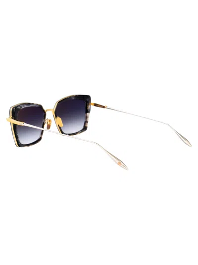 Dita Eyewear Black Haze - Yellow Gold W/ Dark Grey To Clear Gradient Acetate+metal Sunglasses In Black