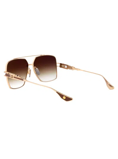 Dita Eyewear Brushed White Gold - Capuccino W/brown To Clear Gradient Metal Sunglasses