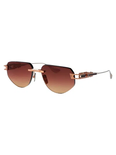 Dita Eyewear Rose Gold - Silver W Saturn Sunset Gradient Metal Sunglasses In Brown