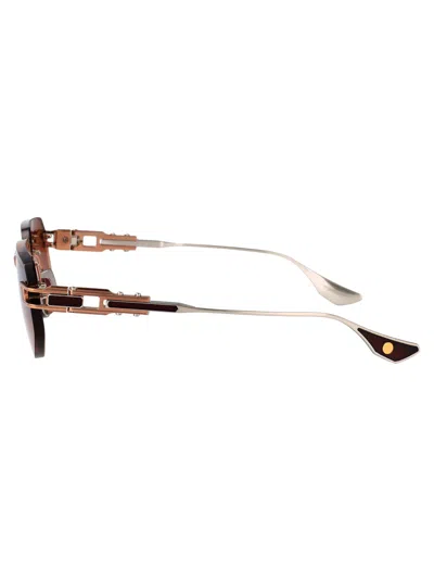 Dita Eyewear Rose Gold - Silver W Saturn Sunset Gradient Metal Sunglasses In Brown