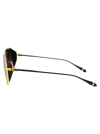 Dita Eyewear Yellow Gold - Black Iron W/grey To Clear Gradient Metal Sunglasses In Neutral
