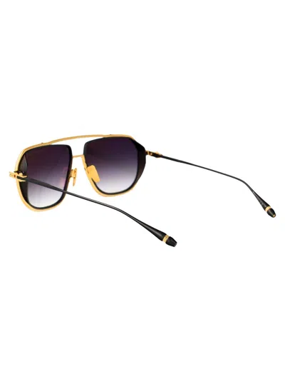 Dita Eyewear Yellow Gold - Black Iron W/grey To Clear Gradient Metal Sunglasses In Neutral