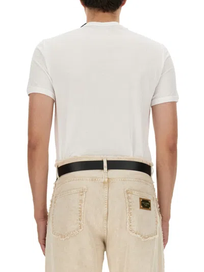 Dolce & Gabbana Bee And Crown Embroidered Tshirt