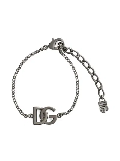 Dolce & Gabbana Dg Logo Bracelet In Gray