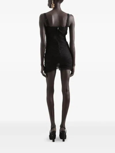 Dolce & Gabbana Draped Minidress In Black