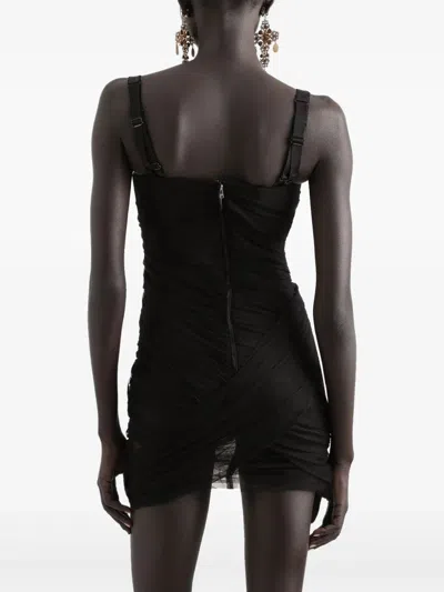 Dolce & Gabbana Draped Minidress In Black