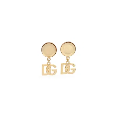 Dolce & Gabbana Dg Clips Brass Half-moon Stud Earrings In Gold