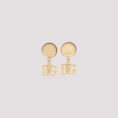 Dolce & Gabbana Dg Clips Brass Half-moon Stud Earrings In Gold