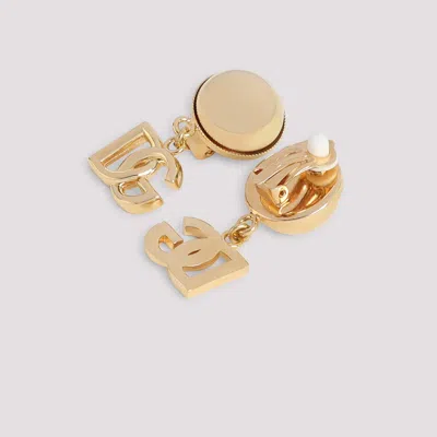 Dolce & Gabbana Dg Clips Brass Half-moon Stud Earrings In Gold