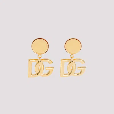 Dolce & Gabbana Dg Clips Brass Half-moon Stud Earrings In Gold