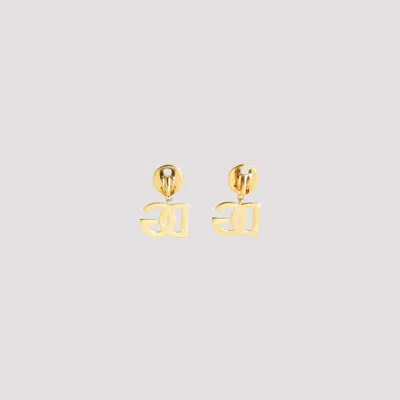 Dolce & Gabbana Dg Clips Brass Half-moon Stud Earrings In Gold