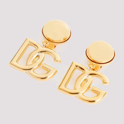 Dolce & Gabbana Dg Clips Brass Half-moon Stud Earrings In Gold