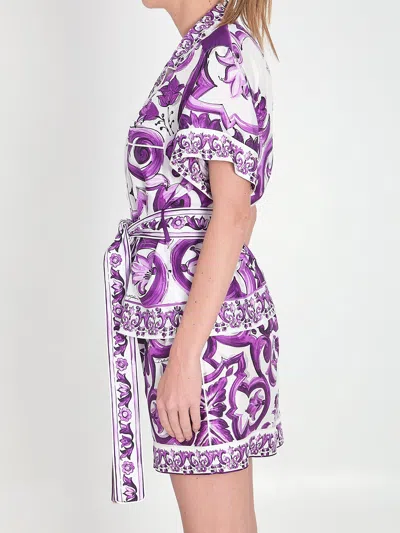 Dolce & Gabbana Majolica Print Silk Twill Shirt Women