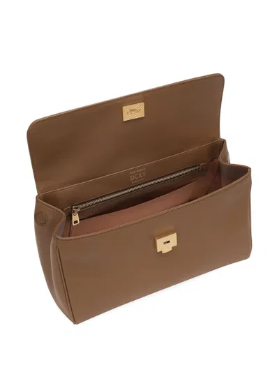 Dolce & Gabbana Handbag Soft Leather Padlock Detail In Neutral