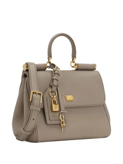 Dolce & Gabbana Medium Sicily Leather Handbag With Padlock Detail