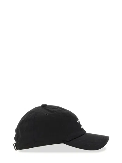 Drôle De Monsieur La Casquette Slogan Black Baseball Cap With Embroidery In Cotton Man In Black