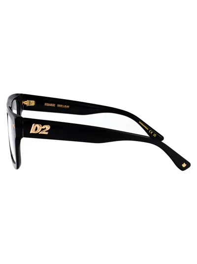 Dsquared2 Logo-debossed Square-frame Glasses In Black