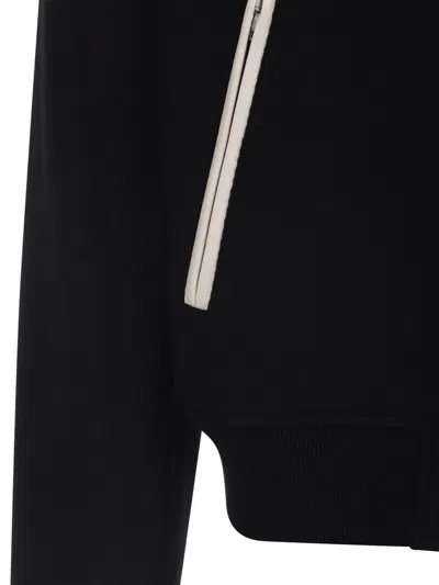 Amiri Tailored Wool And Leather Jacket With Zippered Pockets