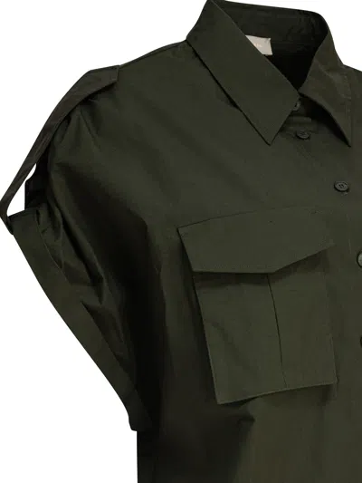 Elie Saab Oversized Poplin Shirt In Green