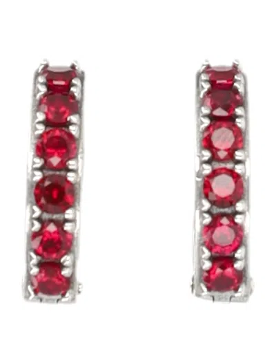 Emanuele Bicocchi Crystal Hoop Earrings In Red