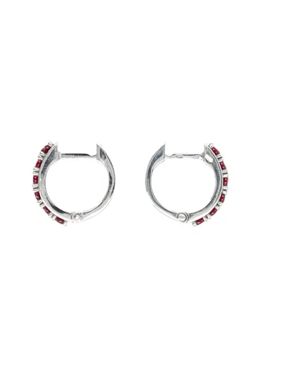 Emanuele Bicocchi Crystal Hoop Earrings In Red