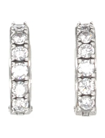 Emanuele Bicocchi Crystal Hoop Earrings In White