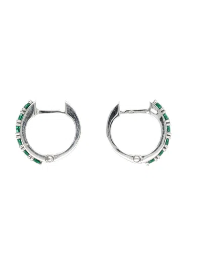 Emanuele Bicocchi Crystal Hoop Earrings In Green