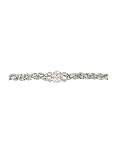 Emanuele Bicocchi Diamond-cut Flat Braided Necklace In White