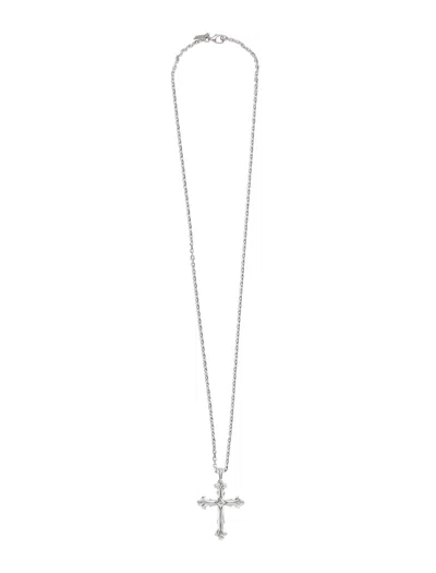 Emanuele Bicocchi Intricate Sterling Silver Medium Cross Necklace In Neutral