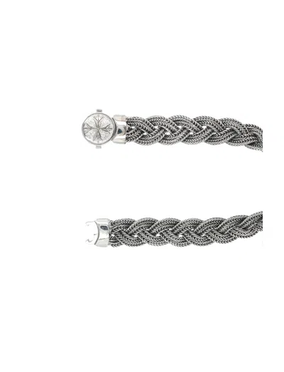 Emanuele Bicocchi Small Diamond-cut Flat Braided Bracelet In Metallic