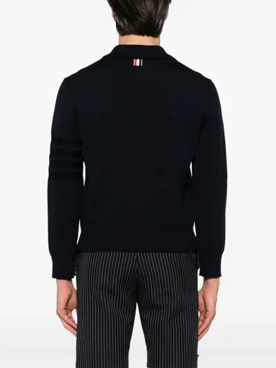 Thom Browne Double Face Zip Wool Blend Cardigan