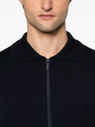 Thom Browne Double Face Zip Wool Blend Cardigan