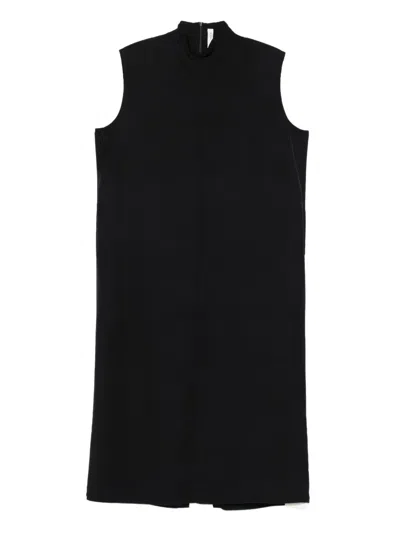 Carven Midi Sleeveless High-neck Dress In Black