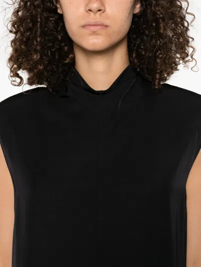 Carven Midi Sleeveless High-neck Dress In Black